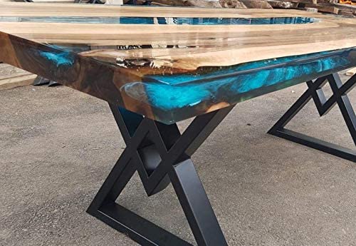 Personalized LARGE EPOXY TABLE, Resin Dining Table For 2 , 4 , 6, 8 River Dining Table Top, Wood Epoxy Coffee Table Top, Living Room Table Top-Tuzech store