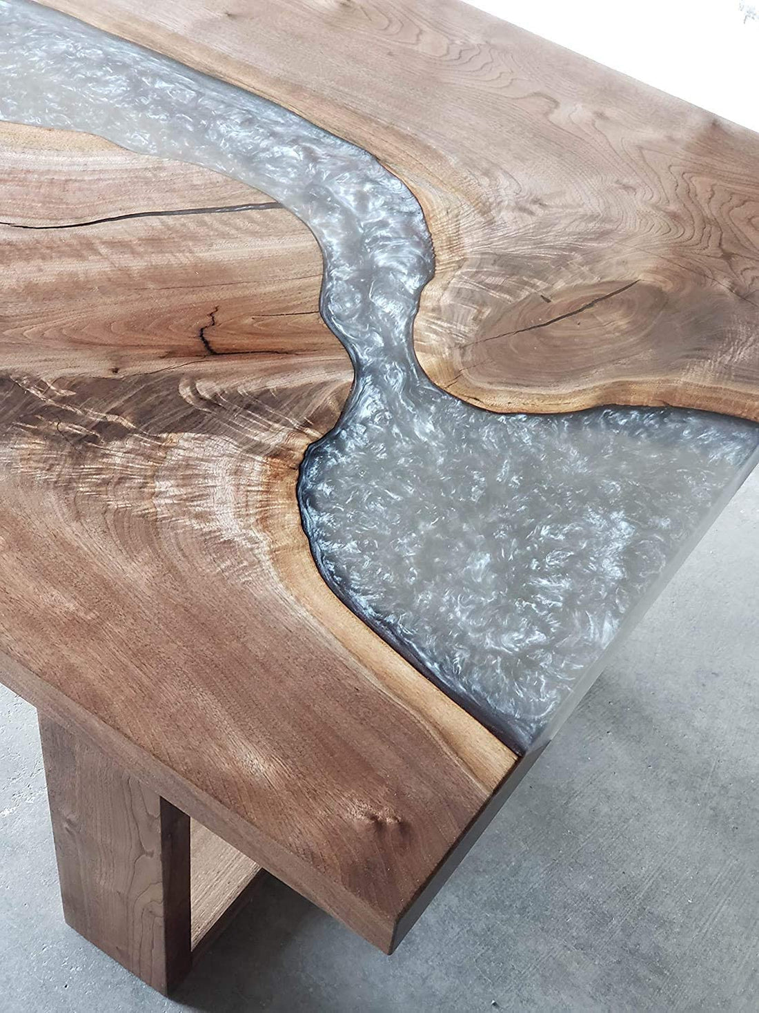 Personalized LARGE EPOXY TABLE, Resin Dining Table For 2 , 4 , 6, 8 River Dining Table Top, Wood Epoxy Coffee Table Top, Living Room Table Top-Tuzech store