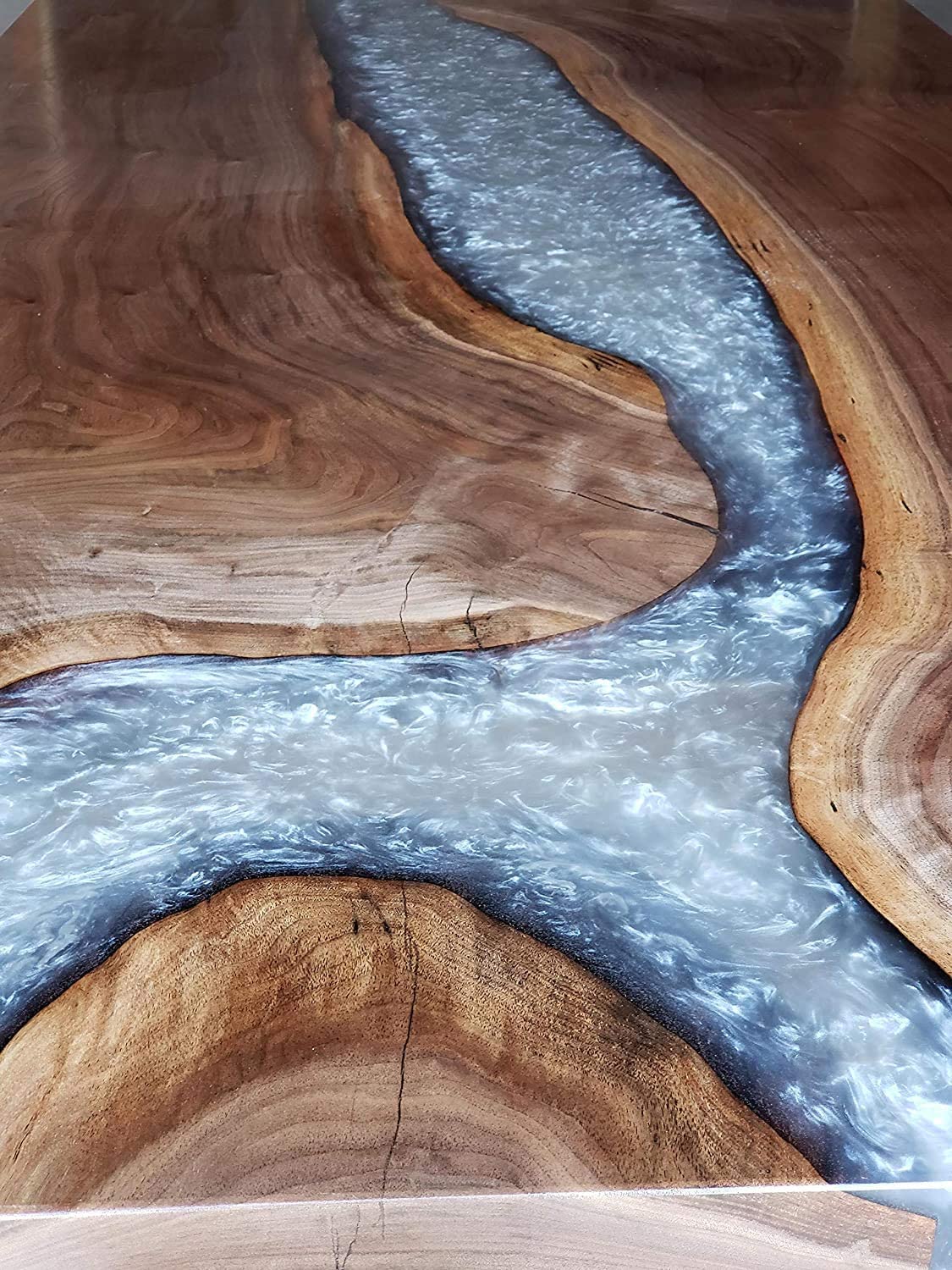 Personalized LARGE EPOXY TABLE, Resin Dining Table For 2 , 4 , 6, 8 River Dining Table Top, Wood Epoxy Coffee Table Top, Living Room Table Top-Tuzech store