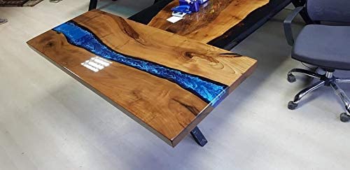 Personalized LARGE EPOXY TABLE, Resin Dining Table For 2 , 4 , 6, 8 River Dining Table Top, Wood Epoxy Coffee Table Top, Living Room Table Top-Tuzech store