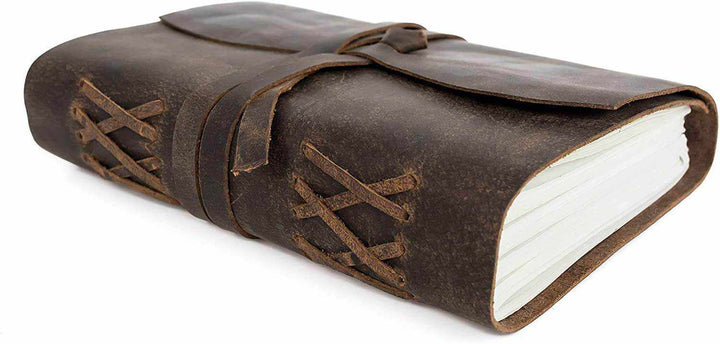 TUZECH Classic Vintage Leather Journal Notebook Rustic Handmade Vintage Leather Bound Journals for Men and Women - Kraft Lined Paper Leather Book Diary Pocket Notebook With line-Tuzech store