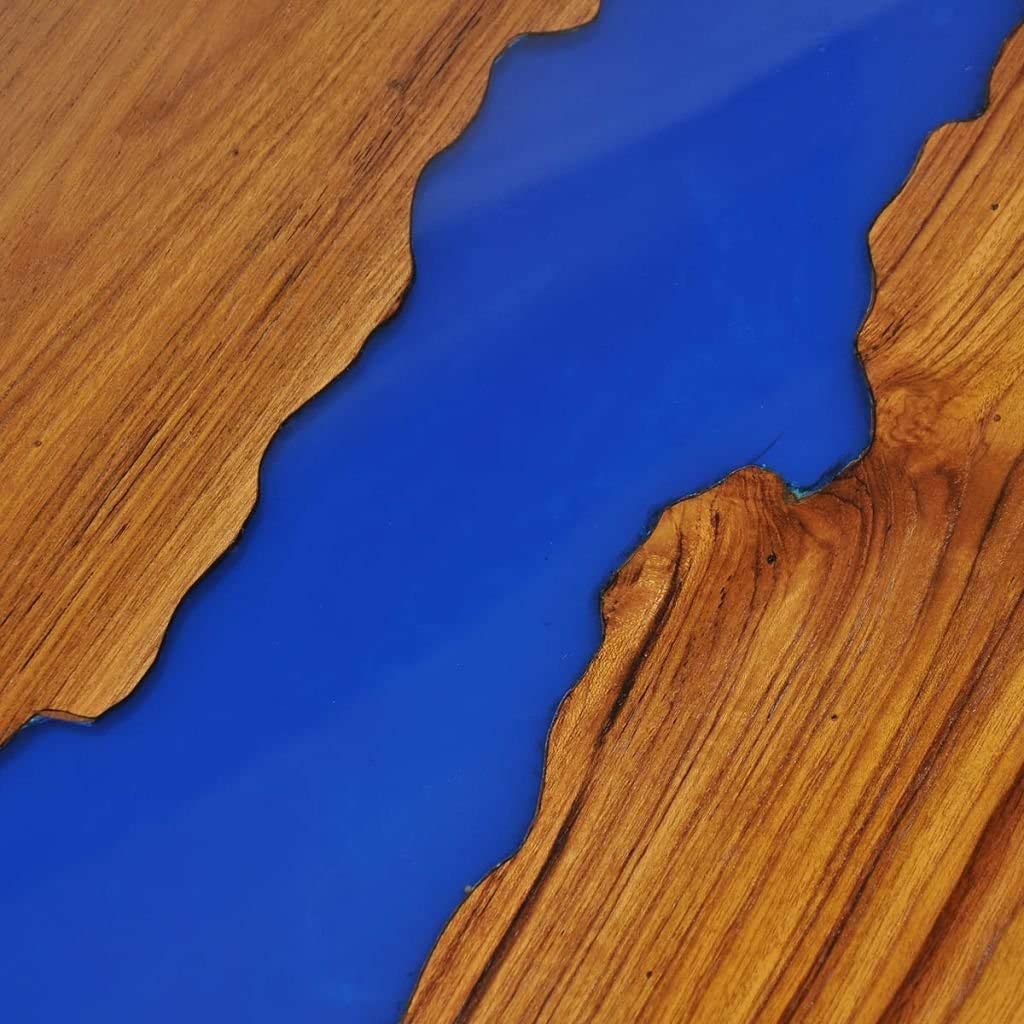 TUZECH Coffee Table Teak Wood Resin End Side Table for Home Office Living Room Home Furniture Decor (39.4x19.7x15.7)-Tuzech store