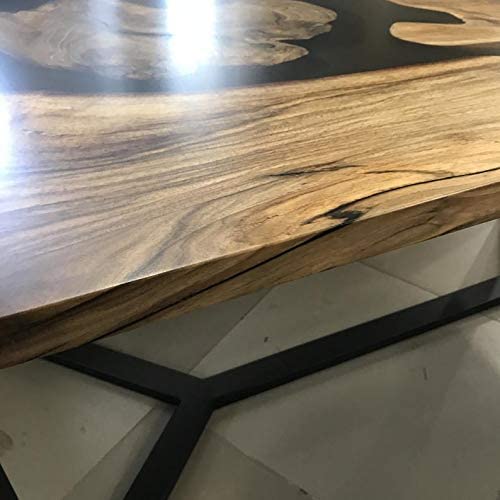 TUZECH Dining and End Tables Black epoxy Resin River Table Home & Living Furniture Living Room Furniture Walnut Dining Custom Table-Tuzech store