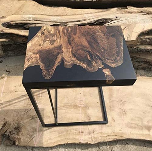 TUZECH Epoxy Coffee Table,Live Edge Coffee Table, Table,Epoxy Resin River Table,Living Room Coffee Table,Rustic Table,Olive Coffee Table (50x35x60 cm)-Tuzech store
