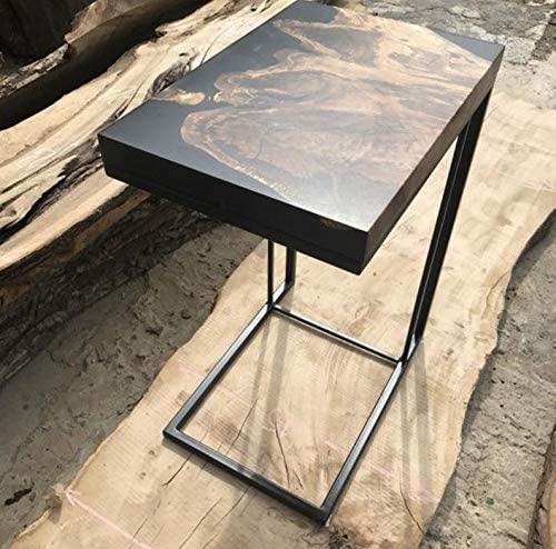 TUZECH Epoxy Coffee Table,Live Edge Coffee Table, Table,Epoxy Resin River Table,Living Room Coffee Table,Rustic Table,Olive Coffee Table (50x35x60 cm)-Tuzech store