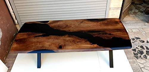 TUZECH Epoxy Table, Dining, Sofa, Center Table top Live Edge Walnut Table,Custom Order, Epoxy Resin River Table, Natural Wood-Tuzech store