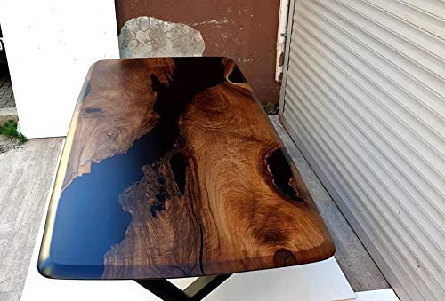 TUZECH Epoxy Table, Dining, Sofa, Center Table top Live Edge Walnut Table,Custom Order, Epoxy Resin River Table, Natural Wood-Tuzech store