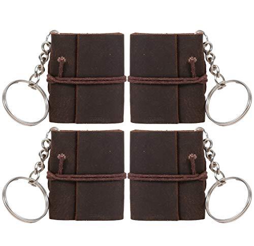 TUZECH Handmade Leather Mini Key Chain Diary Notebook Blank Unlined Diary for Office||Artist|| Architect||Restaurants Vintage Journal for Men and Women - 2 Inches (Dark Brown)-Tuzech store