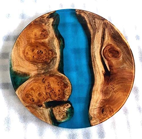 TUZECH Handmade Live Edge Bespoke Live Edge epoxy Resin River Coffee Table - Round (24 Inches)-Tuzech store