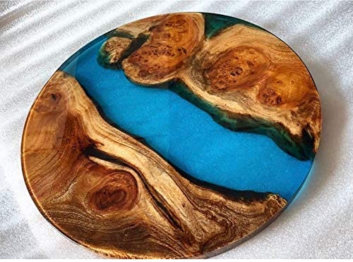 TUZECH Handmade Live Edge Bespoke Live Edge epoxy Resin River Coffee Table - Round (24 Inches)-Tuzech store