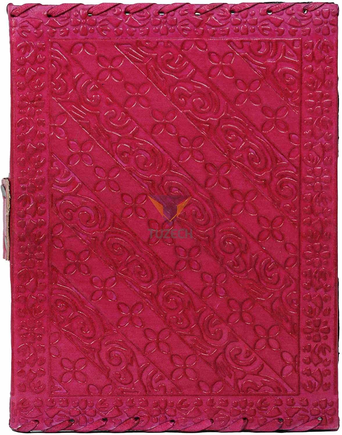 TUZECH Handmade Office Home Daily Use, Poem Writing Beautiful Pure Leather Luck Stone Bound Journal/Diary with C-Lock for Men and Women 8 Inches-Tuzech store