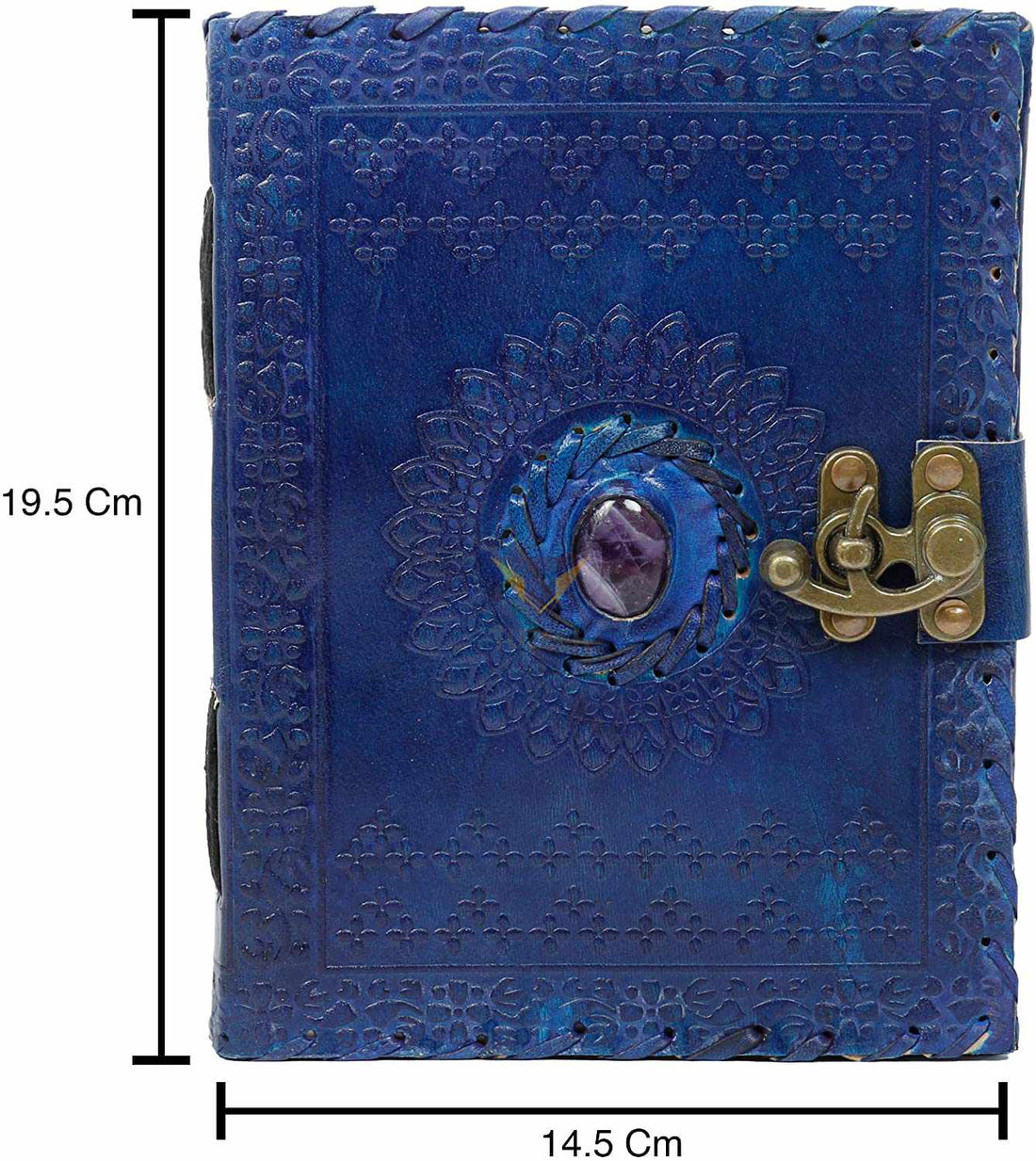 TUZECH Handmade Office Home Daily Use, Poem Writing Beautiful Pure Leather Luck Stone Bound Journal/Diary with C-Lock for Men and Women 8 Inches-Tuzech store