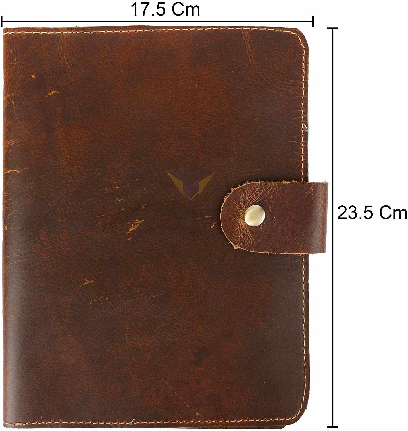 TUZECH Handmade Premium Full-Grain Refillable Leather Journal Classic Travel Leather Diary Cover for Men Women (Only Leather Cover) 9.85X7.5 inches (Brown)-Tuzech store