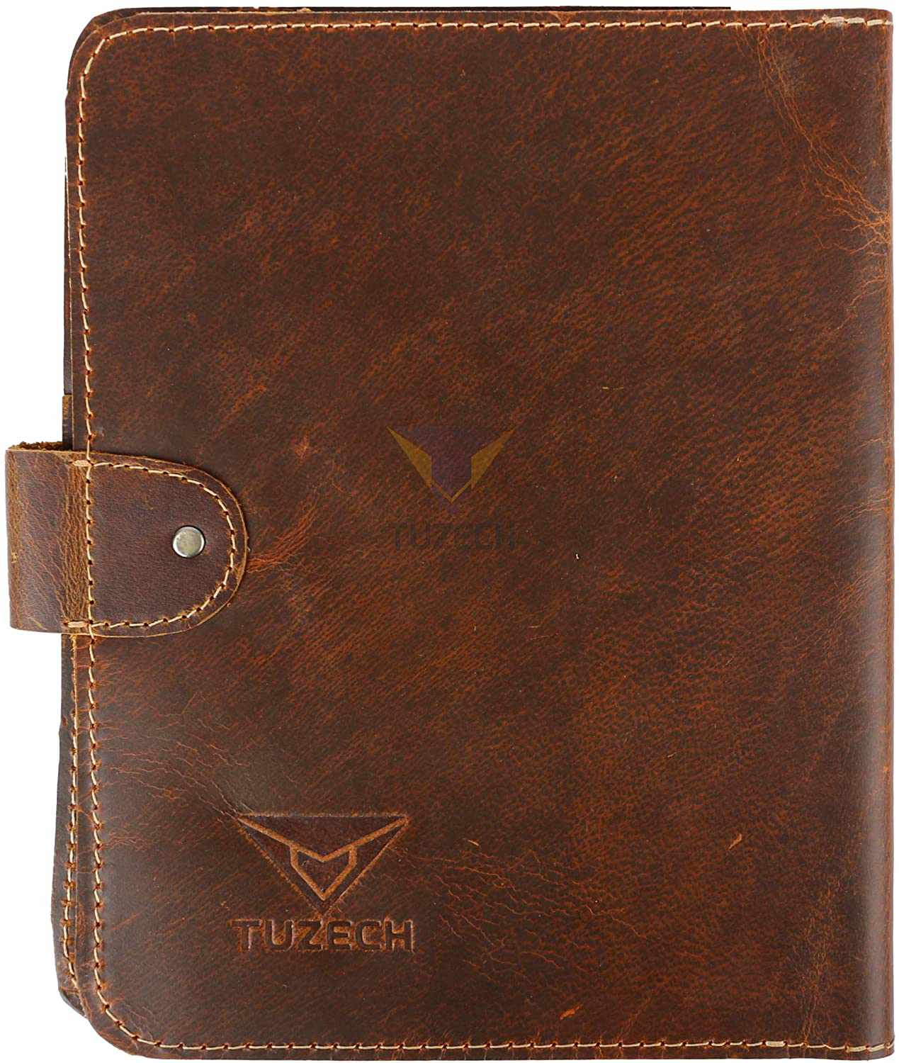 TUZECH Handmade Premium Full-Grain Refillable Leather Journal Classic Travel Leather Diary Cover for Men Women (Only Leather Cover) 9.85X7.5 inches (Brown)-Tuzech store