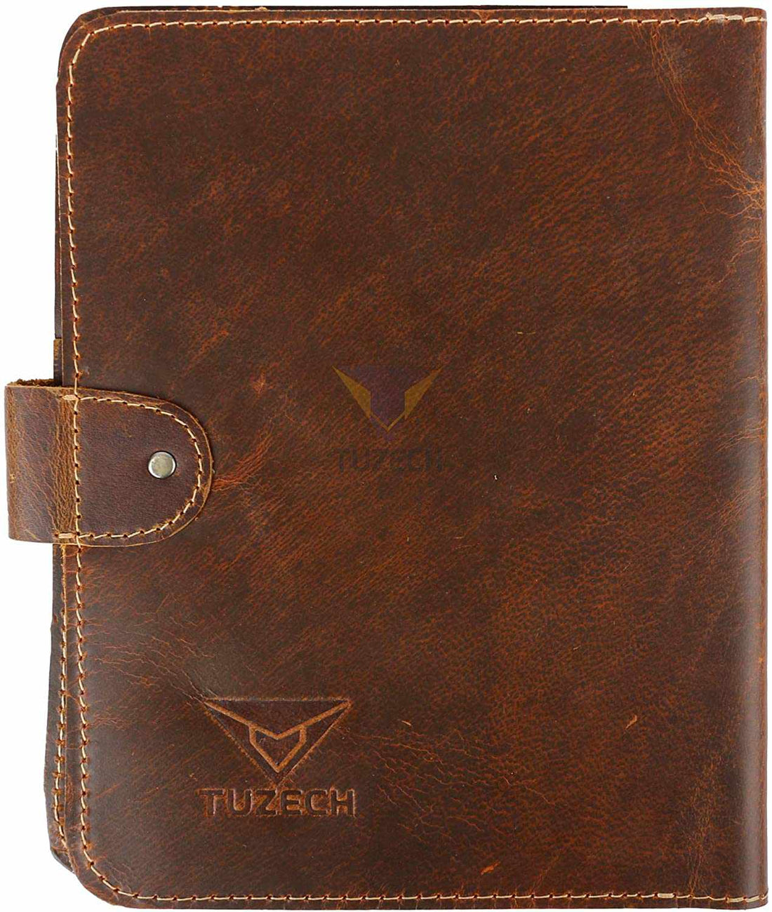 TUZECH Handmade Premium Full-Grain Refillable Leather Journal Classic Travel Leather Diary Cover for Men Women (Only Leather Cover) 9.85X7.5 inches (Brown)-Tuzech store