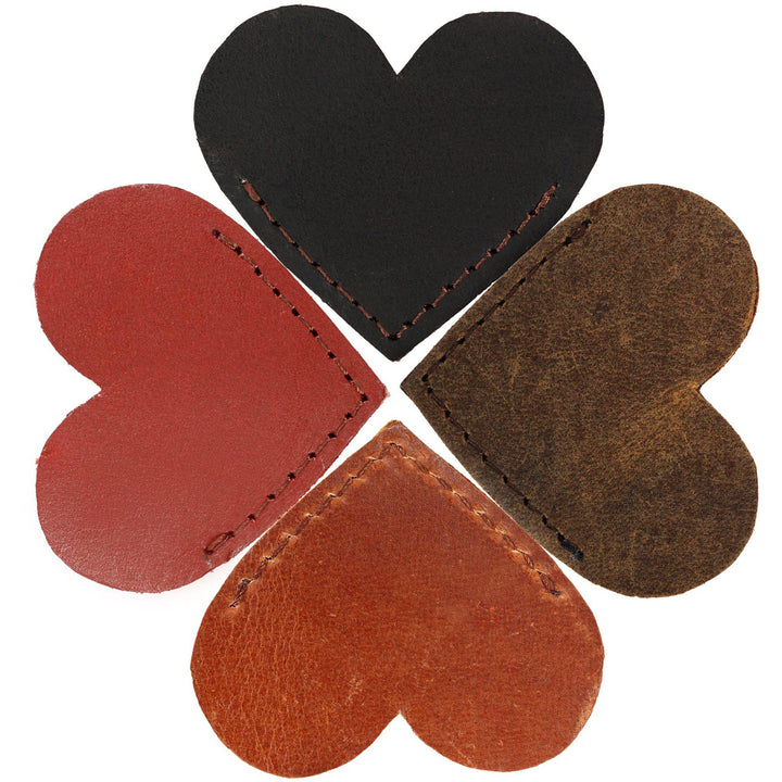 TUZECH Leather Heart Bookmark Bookworm Gifts, Book Lovers, Cute Accessories, Handmade - Random Color (3x2.5 Inches)-Tuzech store