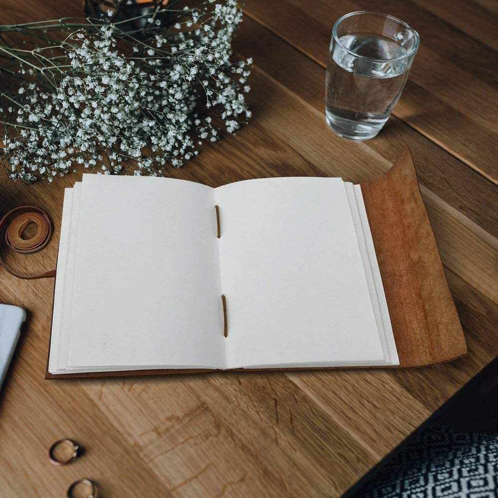 TUZECH Leather Journal Tree of Life - Writing Notebook Handmade Leather Bound Daily Notepads for Men & Women Blank Paper Large - Gift for Art Sketchbook, Travel Diary (7 x 5 Inches)-Tuzech store