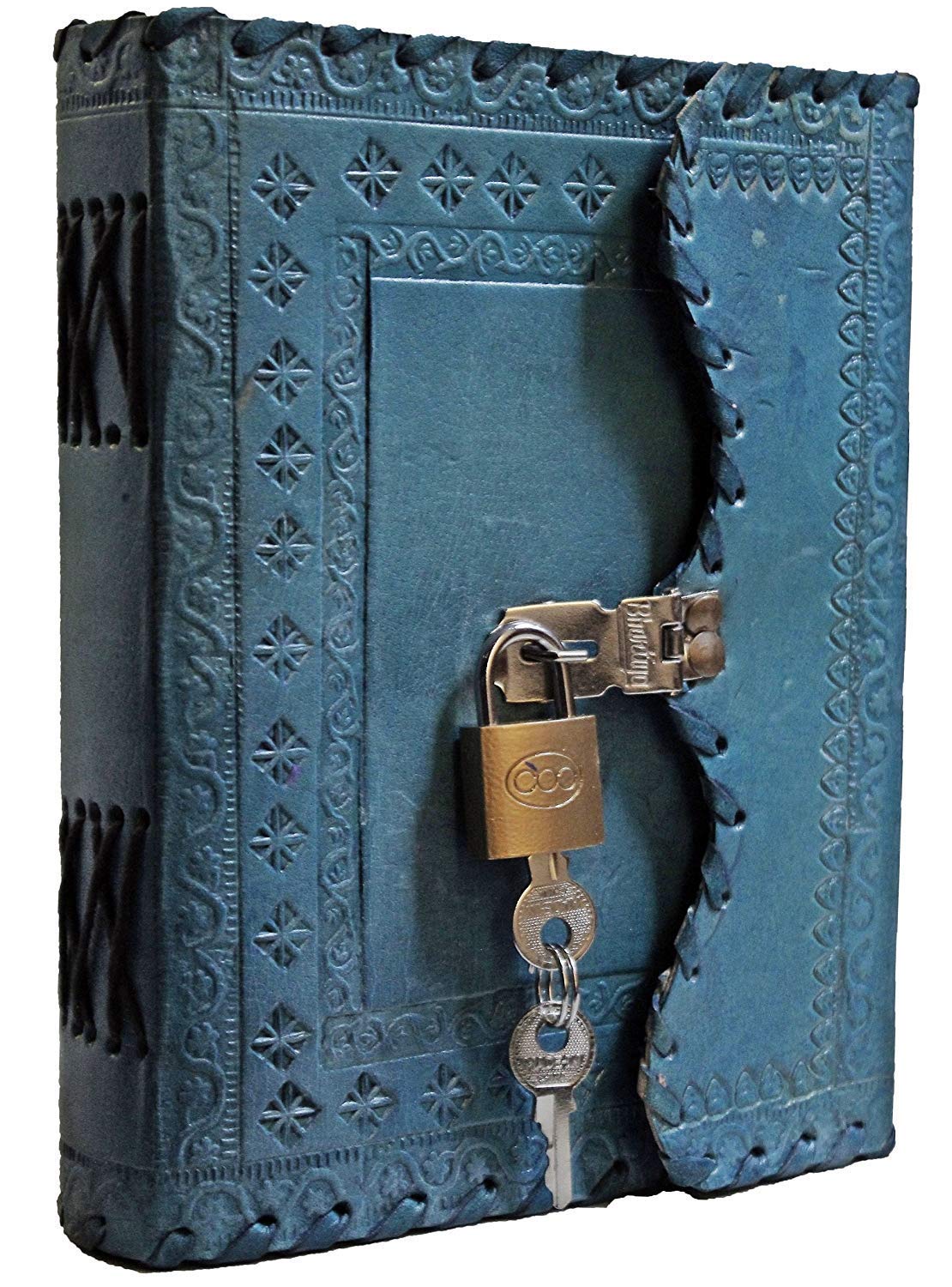 TUZECH Leather Journal for Men and Women Leather Diary to Write Poems,Sketchbook, Record Keeping Notebook Personal Memoir with Lock and Key - Unlined-Tuzech store