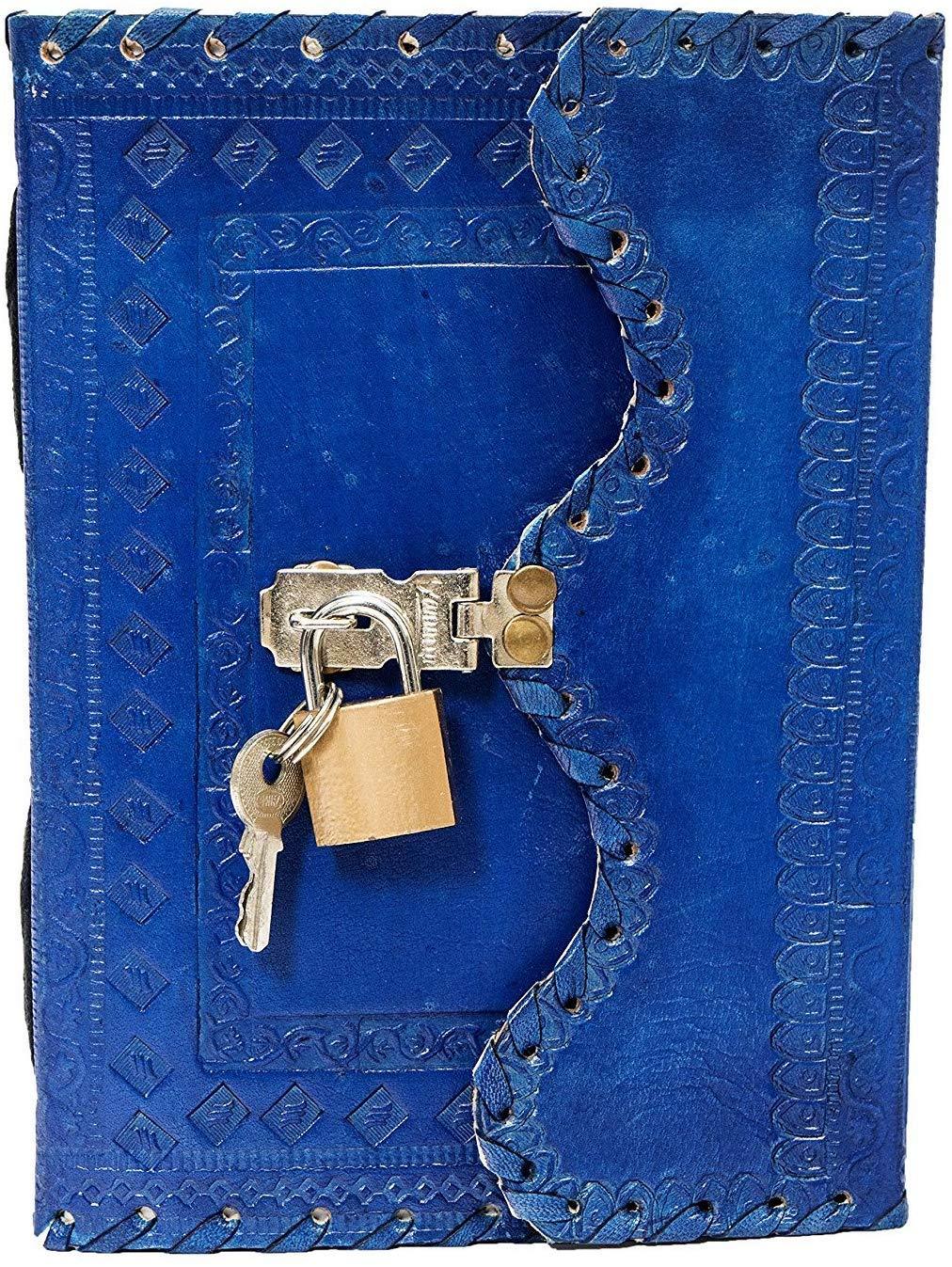 TUZECH Leather Journal for Men and Women Leather Diary to Write Poems,Sketchbook, Record Keeping Notebook Personal Memoir with Lock and Key - Unlined-Tuzech store