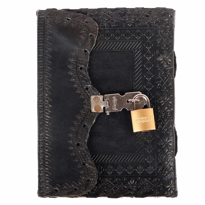 TUZECH Leather Journal for Men and Women Leather Diary to Write Poems,Sketchbook, Record Keeping Notebook Personal Memoir with Lock and Key - Unlined-Tuzech store