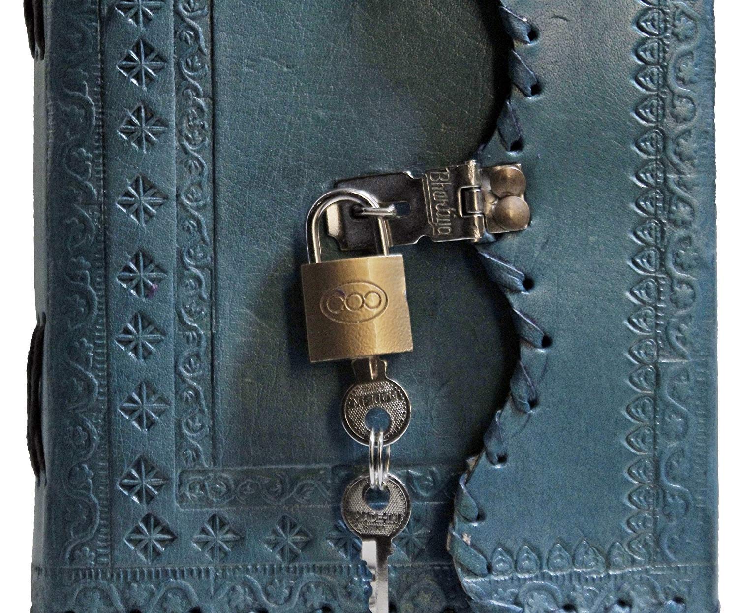 TUZECH Leather Journal for Men and Women Leather Diary to Write Poems,Sketchbook, Record Keeping Notebook Personal Memoir with Lock and Key - Unlined-Tuzech store