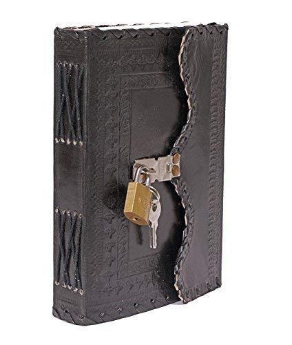 TUZECH Leather Journal for Men and Women Leather Diary to Write Poems,Sketchbook, Record Keeping Notebook Personal Memoir with Lock and Key - Unlined-Tuzech store