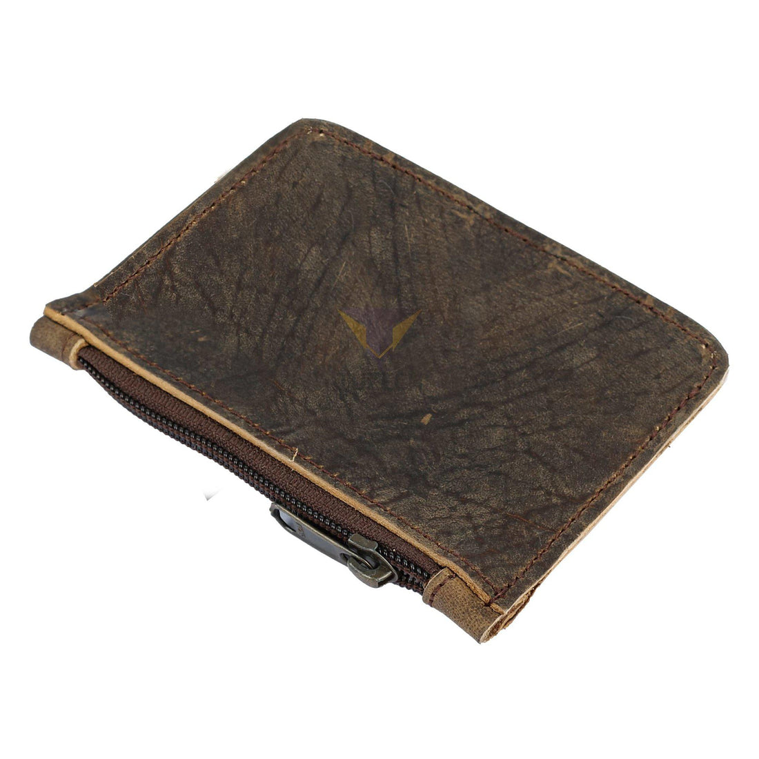 TUZECH Leather Zippered Wallet, Holds up to 6 Cards Plus Folded Bills & Coins, Money Organizer, Travel Pouch, Everyday Accessories, Handmade Brown Color (9x12 cm)-Tuzech store