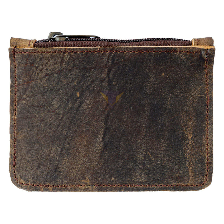 TUZECH Leather Zippered Wallet, Holds up to 6 Cards Plus Folded Bills & Coins, Money Organizer, Travel Pouch, Everyday Accessories, Handmade Brown Color (9x12 cm)-Tuzech store