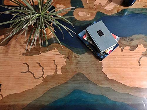 TUZECH Live Edge Resin River Dining Table Beautiful Handmade Live Edge Walnut Coffee Table, Kitchen, Dining Table (96 x 48 x 30 Inches)-Tuzech store