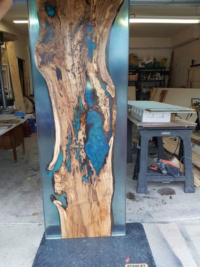 Personalized LARGE EPOXY TABLE, Resin Dining Table For 2 , 4 , 6, 8 River Dining Table Top, Wood Epoxy Coffee Table Top, Living Room Table-Tuzech store