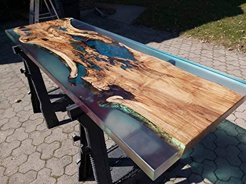 Personalized LARGE EPOXY TABLE, Resin Dining Table For 2 , 4 , 6, 8 River Dining Table Top, Wood Epoxy Coffee Table Top, Living Room Table-Tuzech store