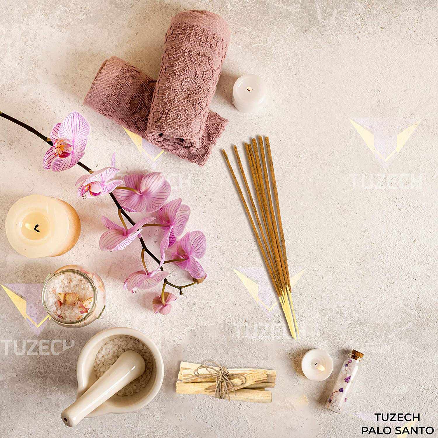TUZECH Natural Incense Sticks for Meditation Yoga Relaxation Healing Cleanse & Purify Hand Rolled Incenses with Natural Bamboo-Tuzech store