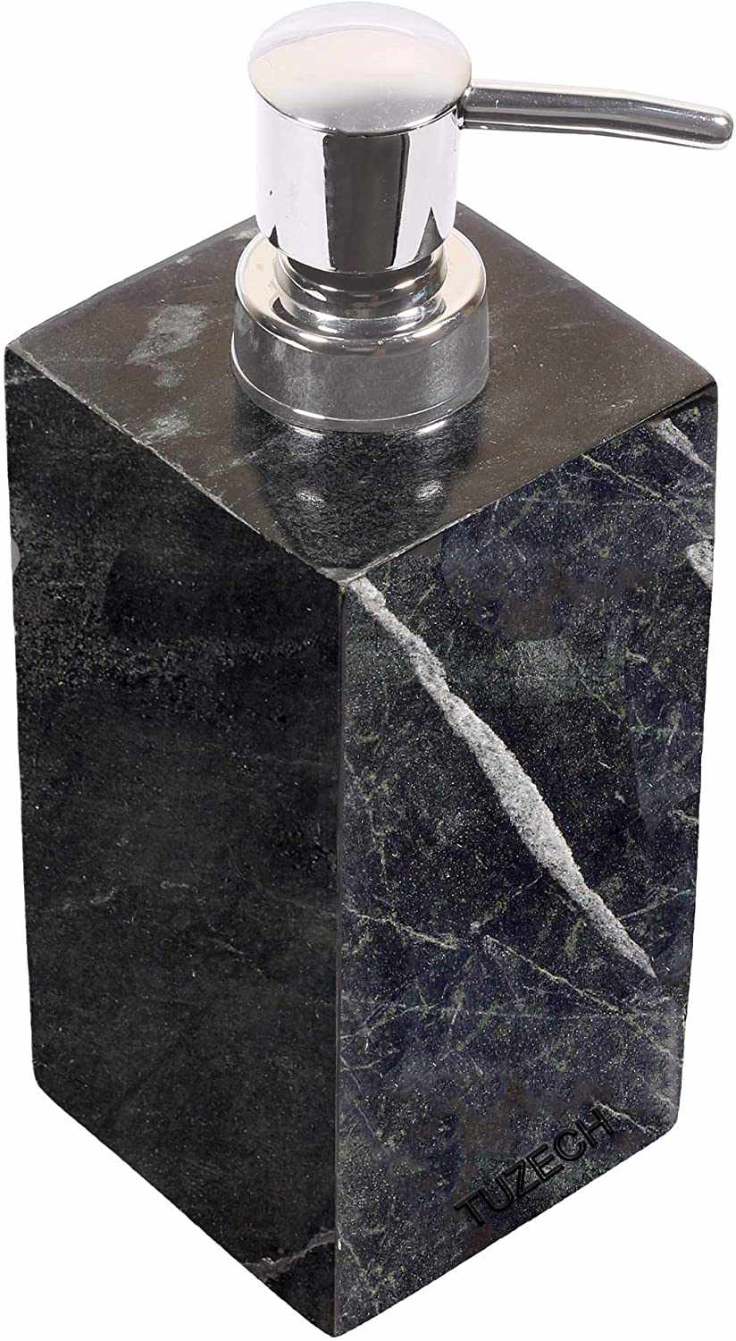 TUZECH Natural Marble Liquid Hand sanitizer Soap Dispenser - Shower Soap, Detergent, Lotion, Shampoo And Gel Dispenser - Rustproof Pump | Ideal for Bathroom Kitchen - 200 ml-Tuzech store