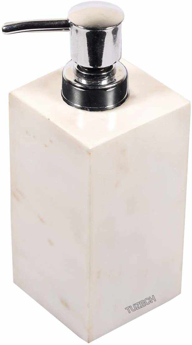 TUZECH Natural Marble Liquid Hand sanitizer Soap Dispenser - Shower Soap, Detergent, Lotion, Shampoo And Gel Dispenser - Rustproof Pump | Ideal for Bathroom Kitchen - 200 ml-Tuzech store
