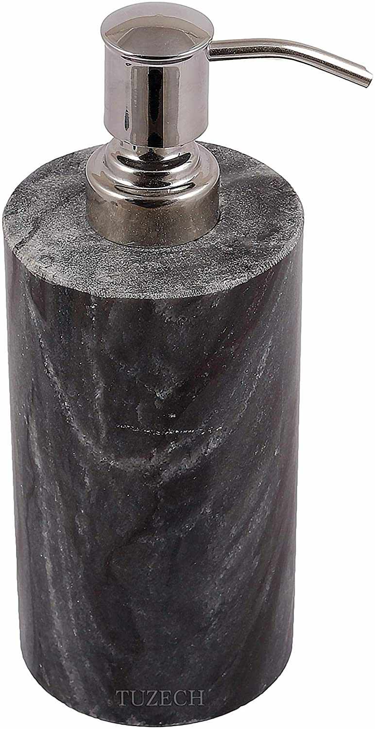 TUZECH Natural Marble Liquid Soap sanitizer Dispenser/Marble Shower Lotion Dispenser/Gel/Liquid Shampoo Lotion Dispenser Made of Genuine Indian Marble Home Décor Bathroom & Kitchen-Tuzech store
