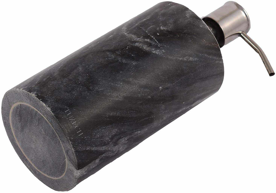 TUZECH Natural Marble Liquid Soap sanitizer Dispenser/Marble Shower Lotion Dispenser/Gel/Liquid Shampoo Lotion Dispenser Made of Genuine Indian Marble Home Décor Bathroom & Kitchen-Tuzech store