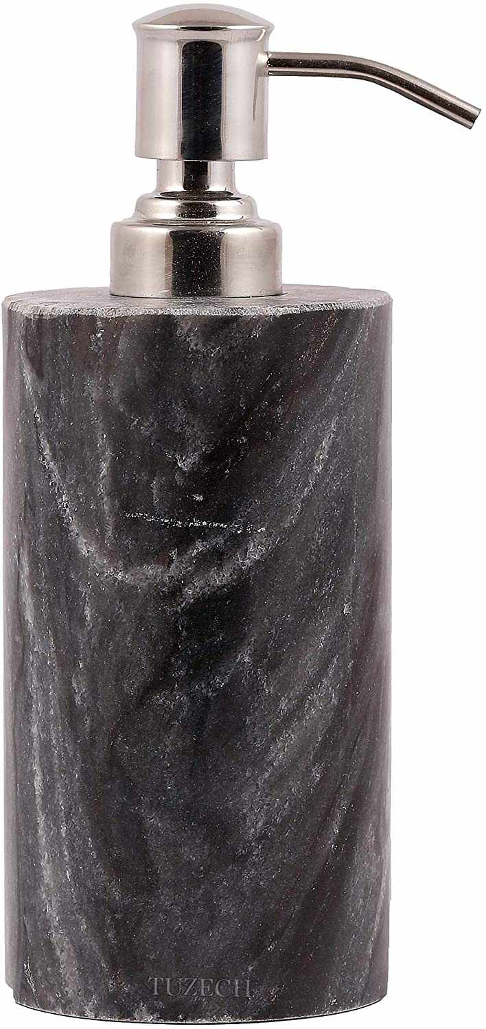 TUZECH Natural Marble Liquid Soap sanitizer Dispenser/Marble Shower Lotion Dispenser/Gel/Liquid Shampoo Lotion Dispenser Made of Genuine Indian Marble Home Décor Bathroom & Kitchen-Tuzech store