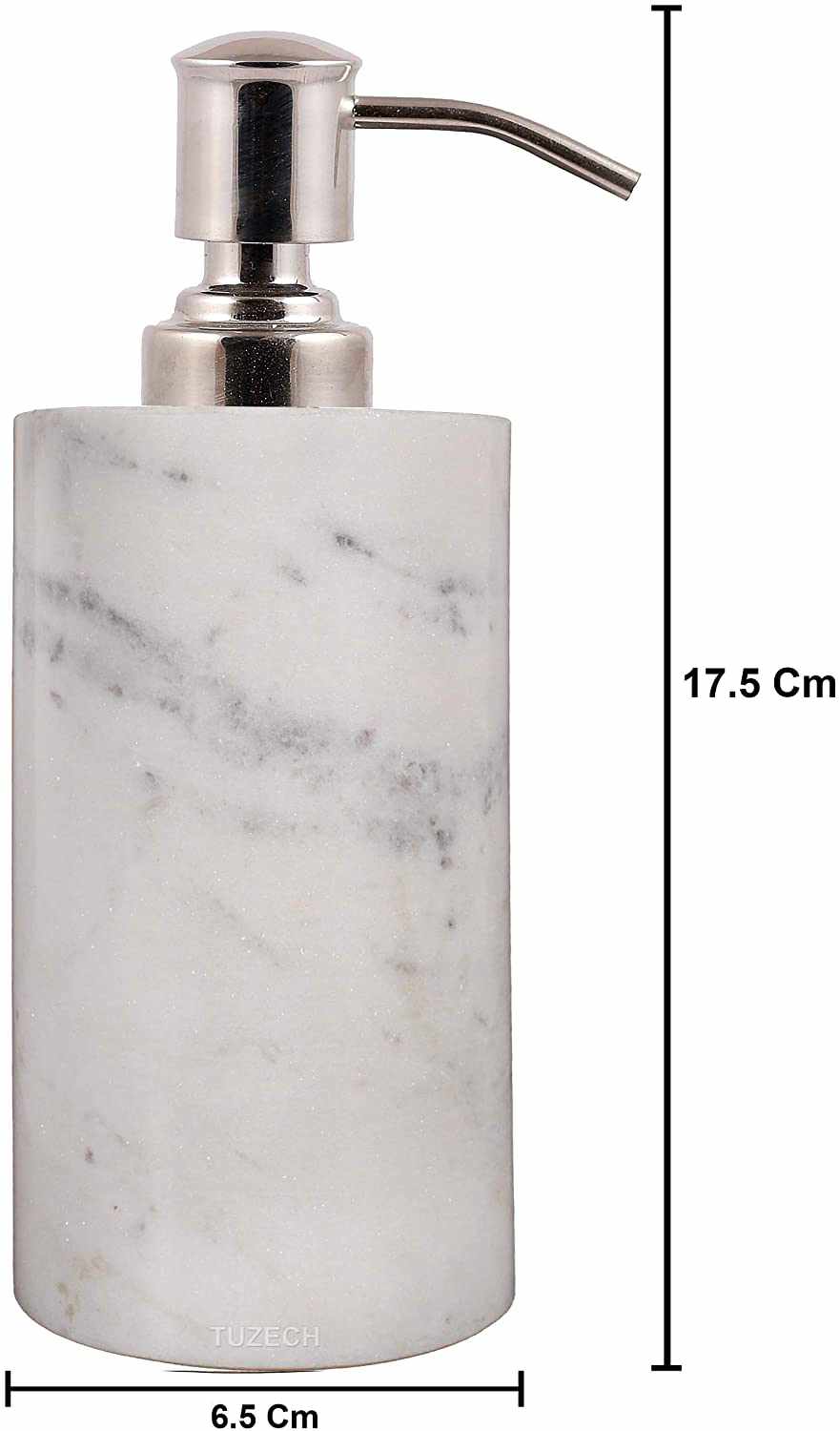 TUZECH Natural Marble Liquid Soap sanitizer Dispenser/Marble Shower Lotion Dispenser/Gel/Liquid Shampoo Lotion Dispenser Made of Genuine Indian Marble Home Décor Bathroom & Kitchen-Tuzech store