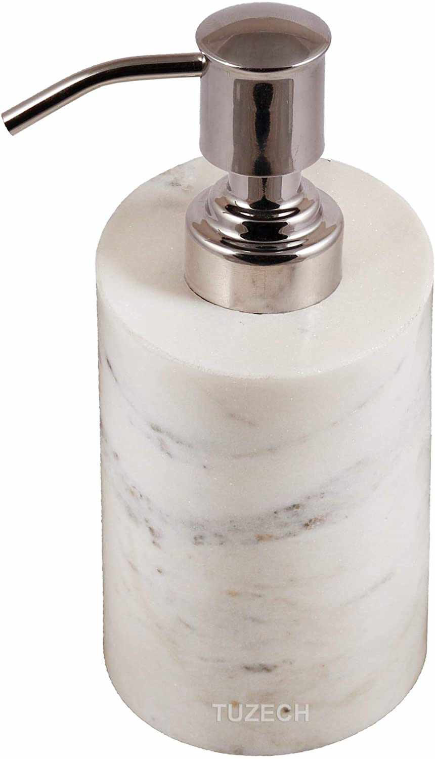 TUZECH Natural Marble Liquid Soap sanitizer Dispenser/Marble Shower Lotion Dispenser/Gel/Liquid Shampoo Lotion Dispenser Made of Genuine Indian Marble Home Décor Bathroom & Kitchen-Tuzech store