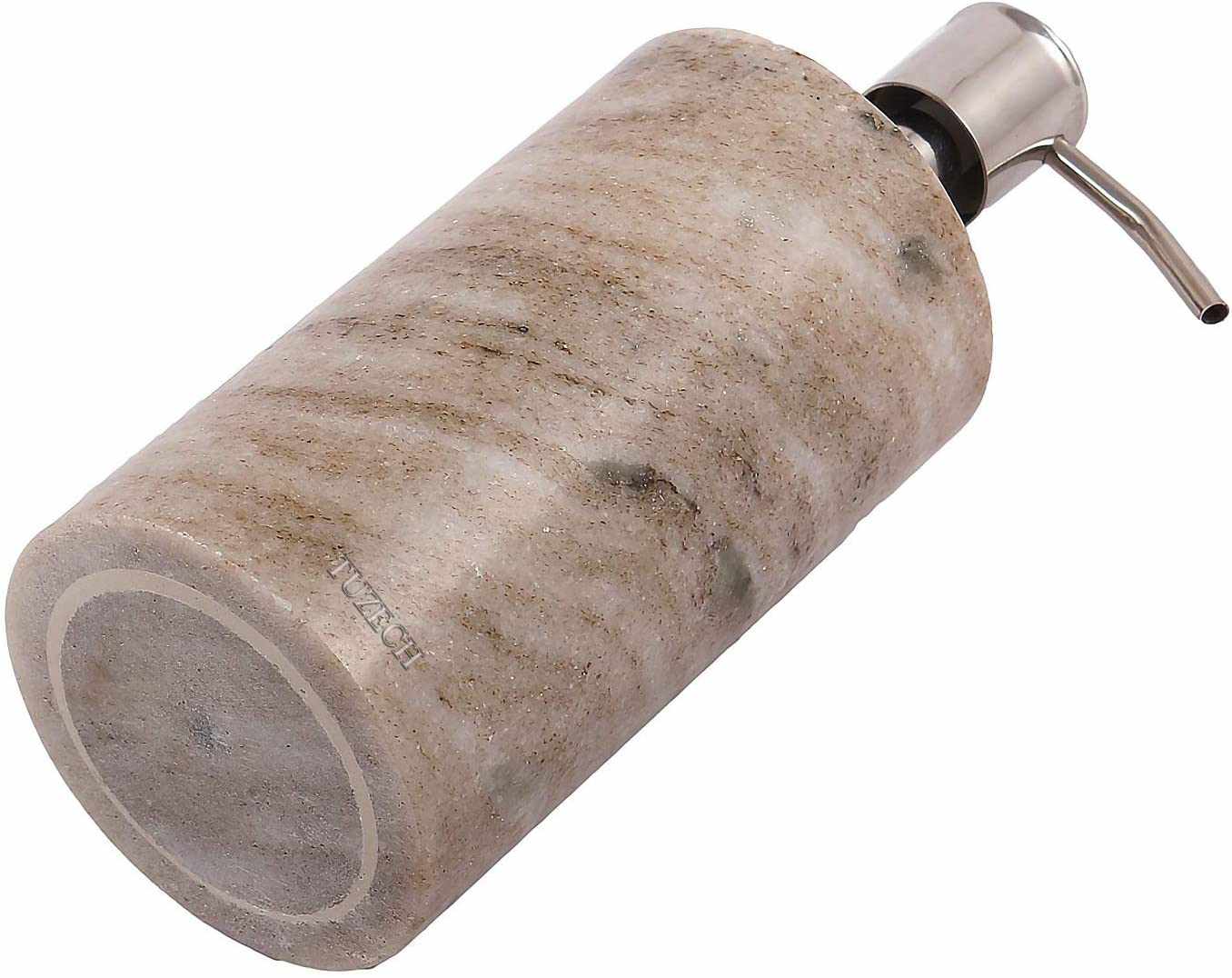 TUZECH Natural Marble Liquid Soap sanitizer Dispenser/Marble Shower Lotion Dispenser/Gel/Liquid Shampoo Lotion Dispenser Made of Genuine Indian Marble Home Décor Bathroom & Kitchen-Tuzech store