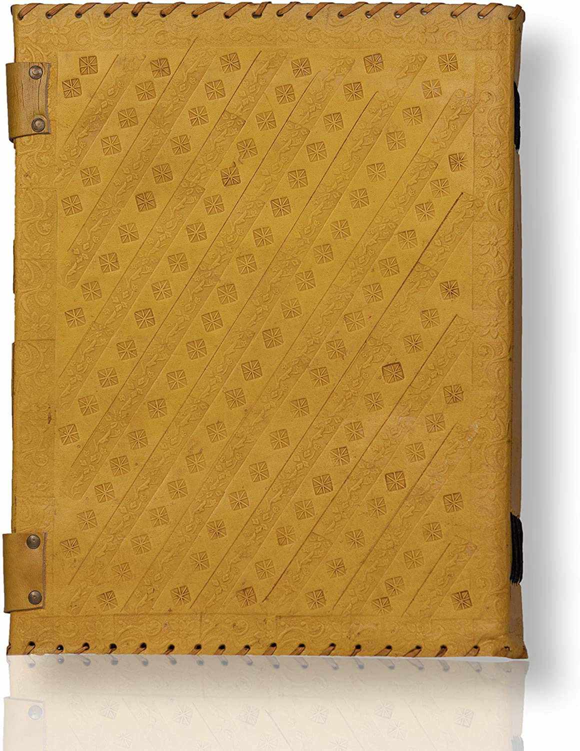 TUZECH Seven Chakra Medieval Stone Embossed Handmade Jumbo Leather Journal Book of Shadows Notebook Office Diary College Poetry Sketch 18 Inches-Tuzech store
