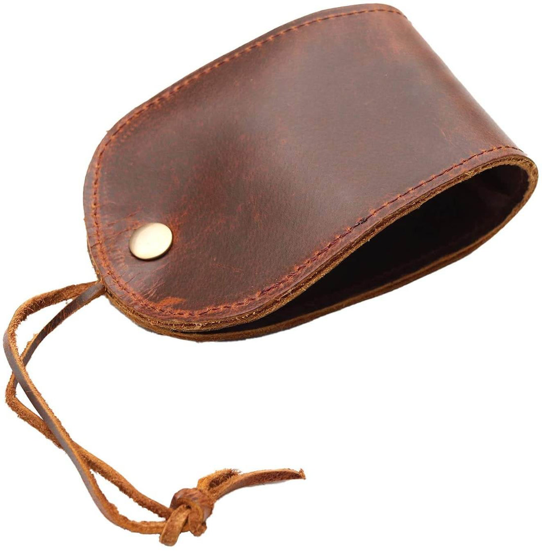 TUZECH Thick Leather Slapjack Vintage Coin Purse/Slap Polish Sap Wallet Handmade Mini Leather Coin Purse Outdoor Men EDC Self-Defense Multi-Tool Bourbon Brown (Small)-Tuzech store