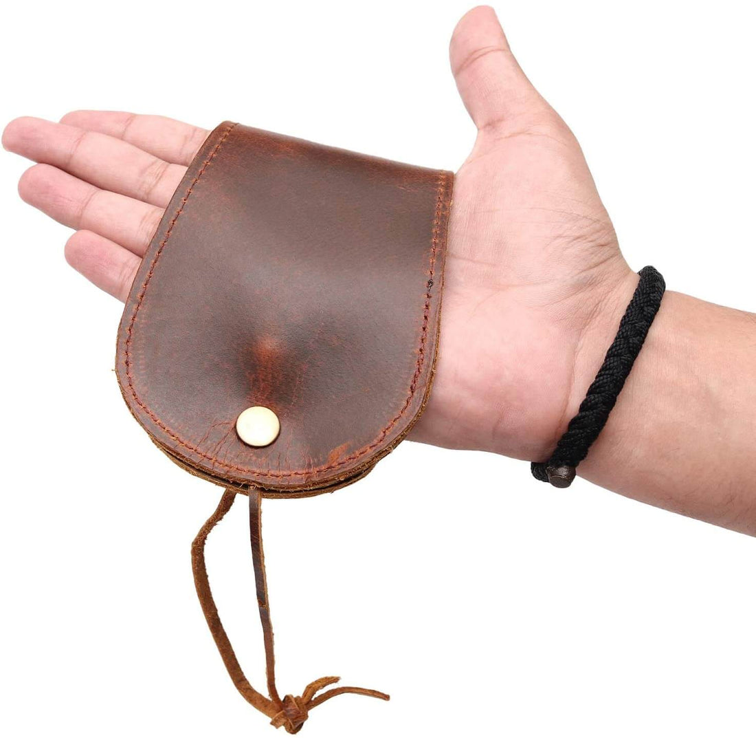 TUZECH Thick Leather Slapjack Vintage Coin Purse/Slap Polish Sap Wallet Handmade Mini Leather Coin Purse Outdoor Men EDC Self-Defense Multi-Tool Bourbon Brown (Small)-Tuzech store