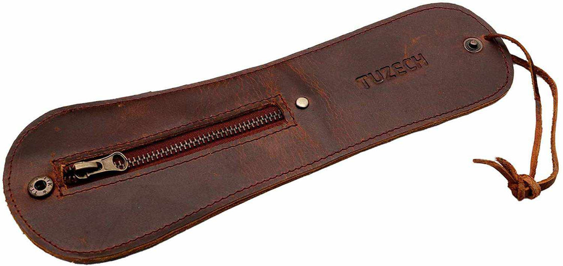 TUZECH Thick Leather Slapjack Vintage Coin Purse/Slap Polish Sap Wallet Handmade Mini Leather Coin Purse Outdoor Men EDC Self-Defense Multi-Tool Bourbon Brown (Small)-Tuzech store
