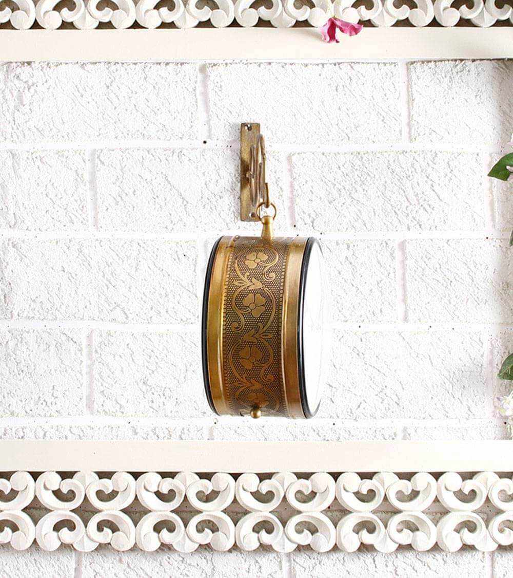 Tuzech Brass Finish Antique Style Round Hanging Wall Mount Home Décor Double Side Wall Clock Creative Classic Clocks-Tuzech store
