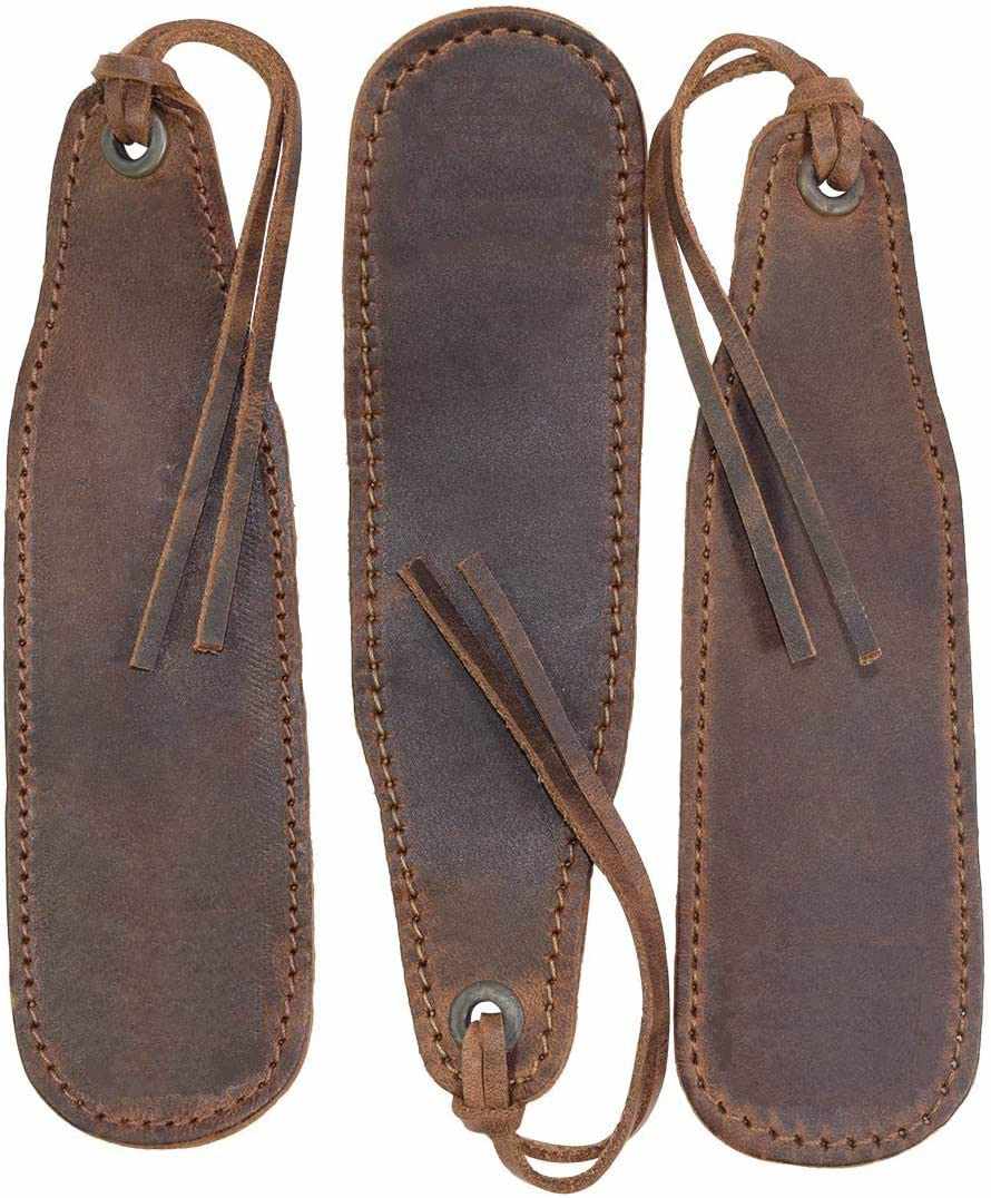Tuzech Handmade Leather Bookmark, Page Marker for Book Lovers, Page Turners, Travel Readers, Literature Fans, Book Club Gifts - Brown Color (5.50x1.75 Inches)-Tuzech store