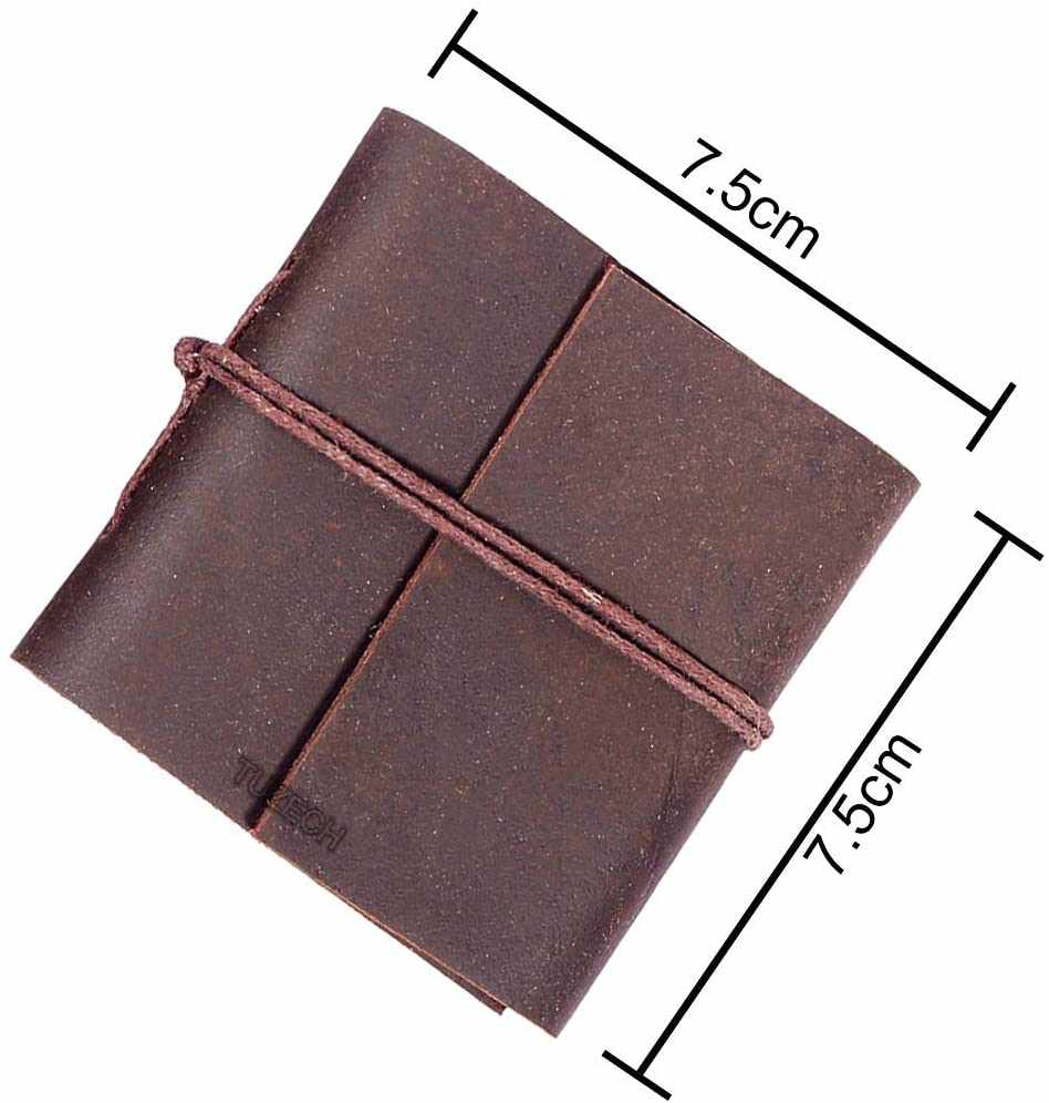 Tuzech Handmade Leather Set of 4 Mini Scrapbook Notebook Diary Blank Unlined Diary For Office||Artist|| Architect||Restaurants Vintage Journal for Men and Women-Tuzech store