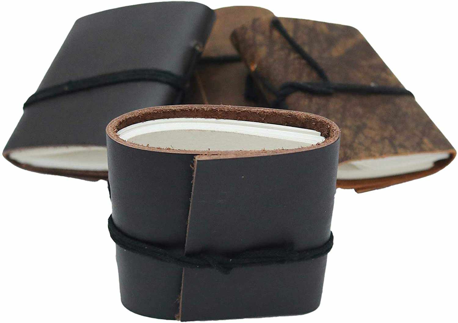 Tuzech Handmade Leather Set of 4 Mini Scrapbook Notebook Diary Blank Unlined Diary For Office||Artist|| Architect||Restaurants Vintage Journal for Men and Women-Tuzech store