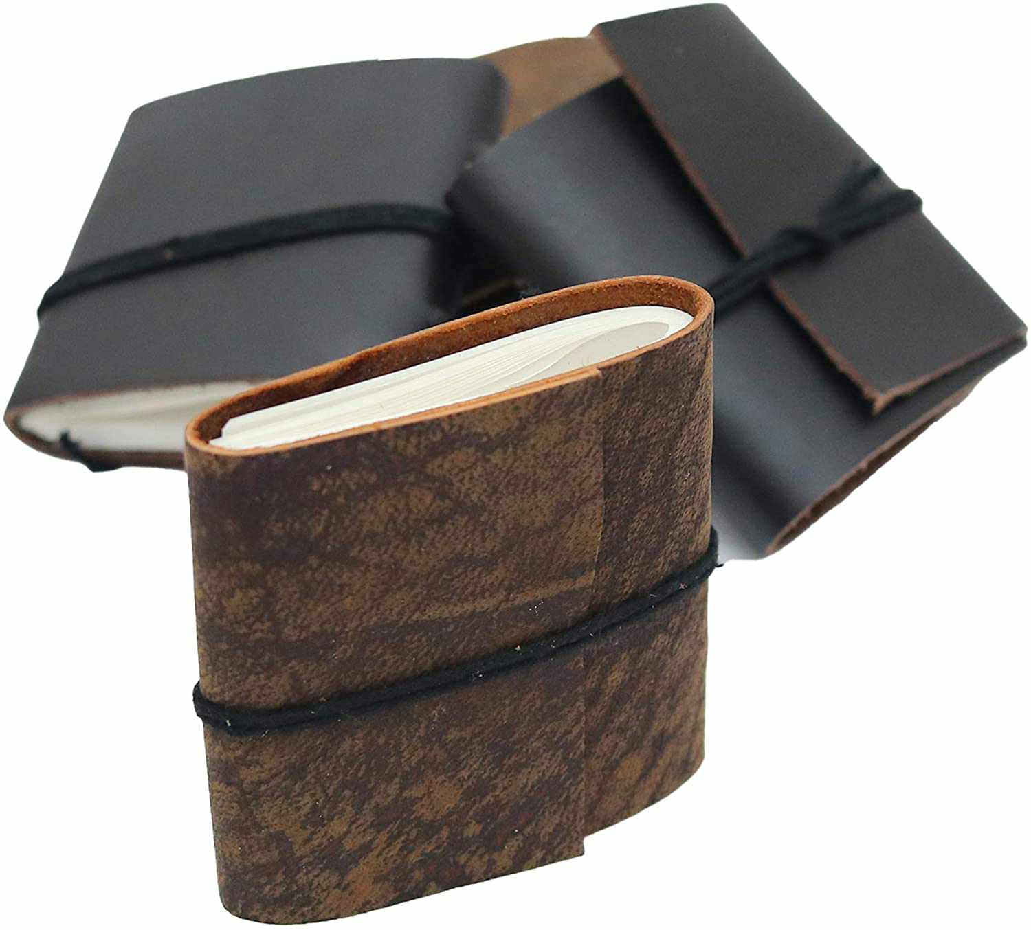 Tuzech Handmade Leather Set of 4 Mini Scrapbook Notebook Diary Blank Unlined Diary For Office||Artist|| Architect||Restaurants Vintage Journal for Men and Women-Tuzech store