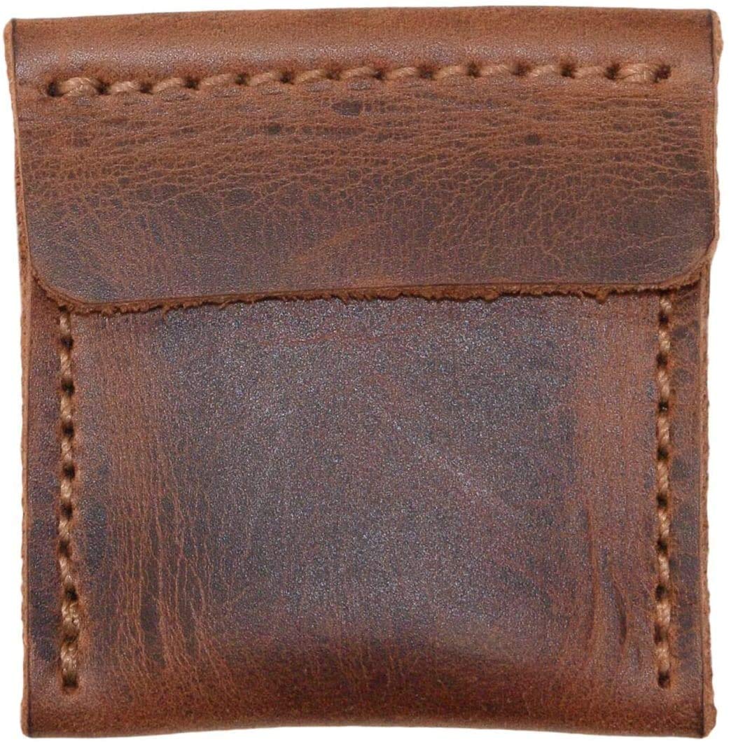 Tuzech Handmade Leather Wedding Ring Case, Engagement Pouch, Bride & Groom Jewelry Storage, Marriage Travel, Ring Bearer, Proposal Ring Holder Brown Color (2.25 Inches)-Tuzech store